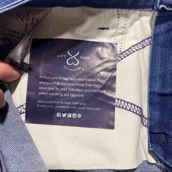 NYDJ Marilyn Straight Lift & Tuck Technology Raw Hem High Rise Jeans NWT Size 14 - Picture 8 of 16